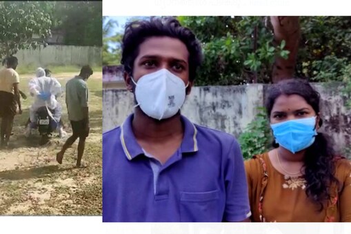 രോഗിയെ ആശുപത്രിയിൽ എത്തിച്ച അശ്വിനും രേഖയും