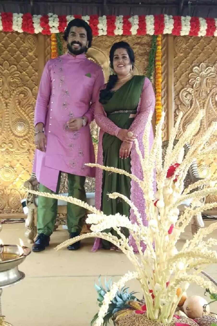  അനൂപും ഐശ്വര്യയും വിവാഹനിശ്ചയ വേളയിൽ