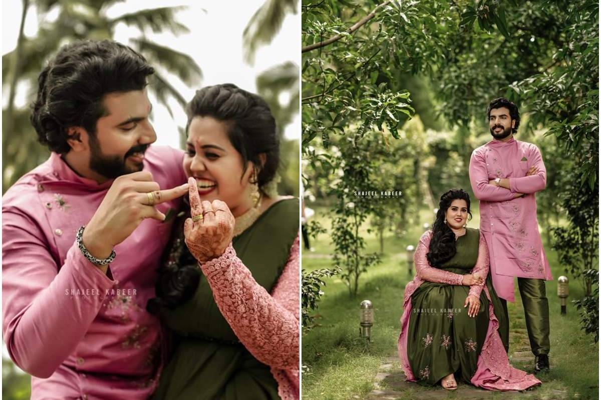  അനൂപും ഐശ്വര്യയും വിവാഹനിശ്ചയ വേളയിൽ