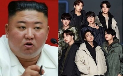 North Korean leader Kim Jong Un(left) and one of the most famous K-pop band is the BTS or Bangtan Boys.  North Korean leader Kim Jong Un(left) and one of the most famous K-pop band is the BTS or Bangtan Boys.