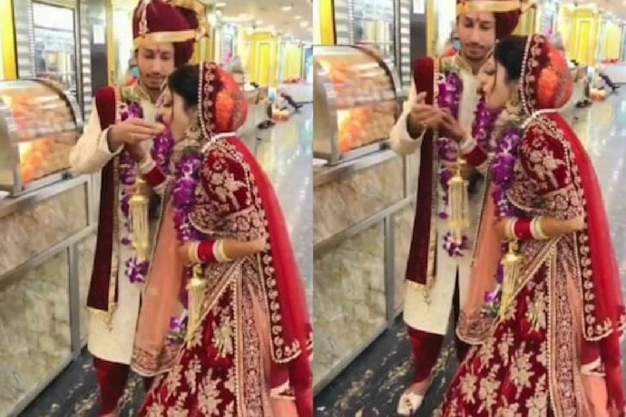 വിവാഹ ദിനത്തിൽ 'പാനീ പൂരി' കഴിക്കാനിറങ്ങി; സോഷ്യൽ മീഡിയയിൽ വൈറലായി നവദമ്പതികൾ