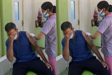 സിനിമയിൽ മാസ്സും ആക്ഷനും, വാക്സിൻ സൂചി കൊണ്ടതും മുഖം പൊത്തി കെ.ജി.എഫ്. സംവിധായകൻ പ്രശാന്ത്