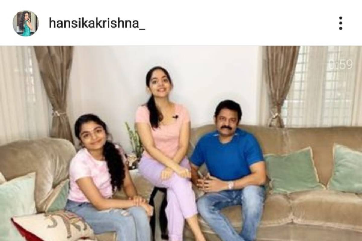  കഴിഞ്ഞ ദിവസം കൃഷ്ണകുമാറും അഹാനയും ഹൻസികയും ചേർന്നുള്ള പോസ്റ്റാണിത്
