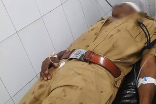 മുഖത്ത് വെട്ടേറ്റ മണിമല എസ് ഐ വിദ്യാധരൻ ആശുപത്രിയിൽ