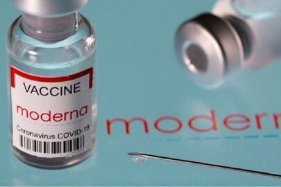 Vial labelled 'Moderna COVID-19 vaccine' seen in this illustration. (Reuters)