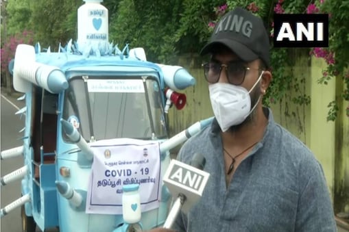 Goutham, a Chennai-based artist has designed a vaccination awareness autorickshaw 