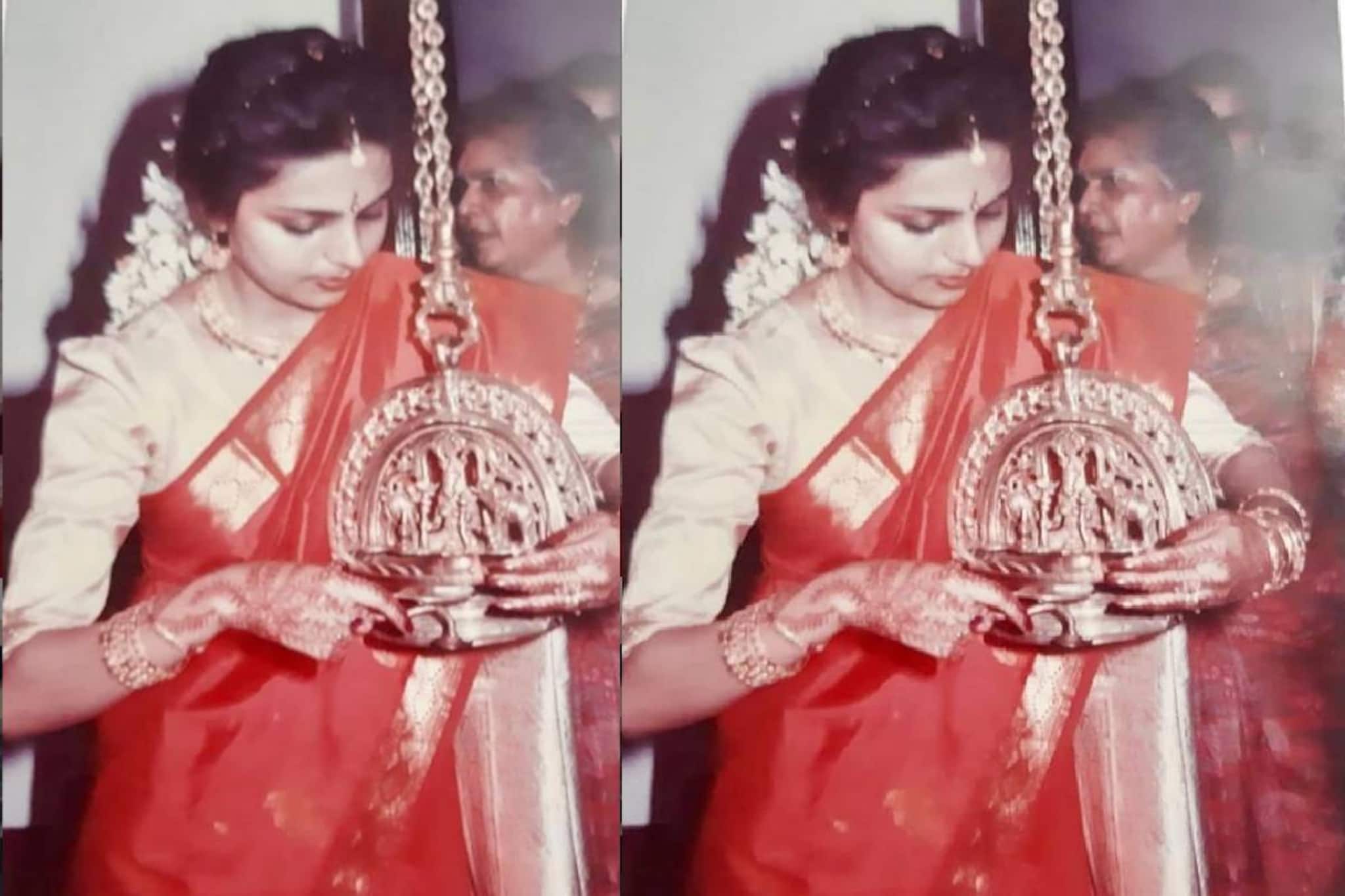 സ്വർണ്ണത്തിൽ മുങ്ങാത്ത വധു; അമ്മയുടെ വിവാഹദിന ചിത്രവുമായി മലയാളത്തിന്റെ യുവതാരം