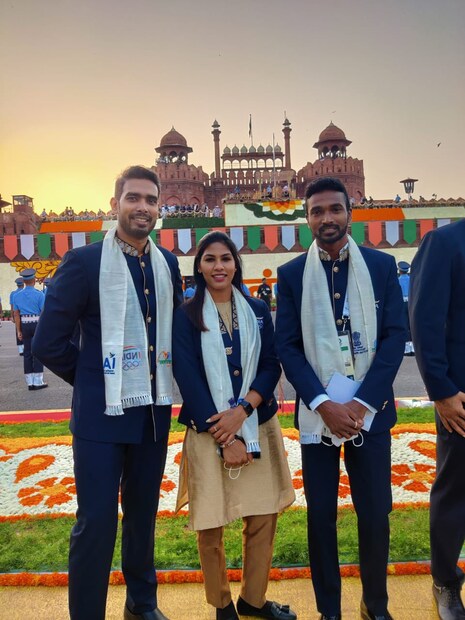 Indian Olympians at the India’s 75th Independence Day celebrations 
