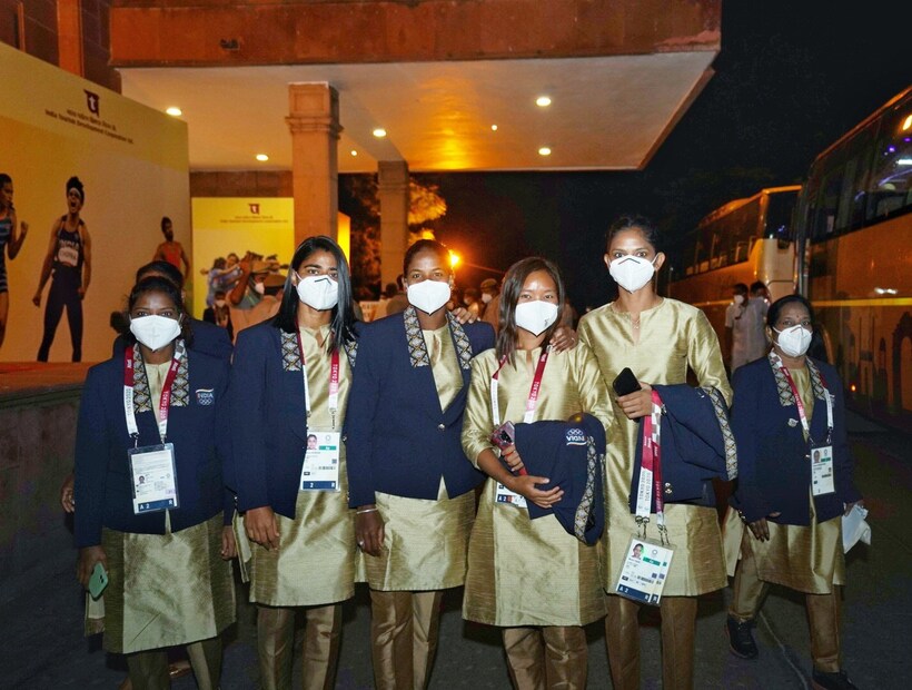 Indian Olympians at the India’s 75th Independence Day celebrations