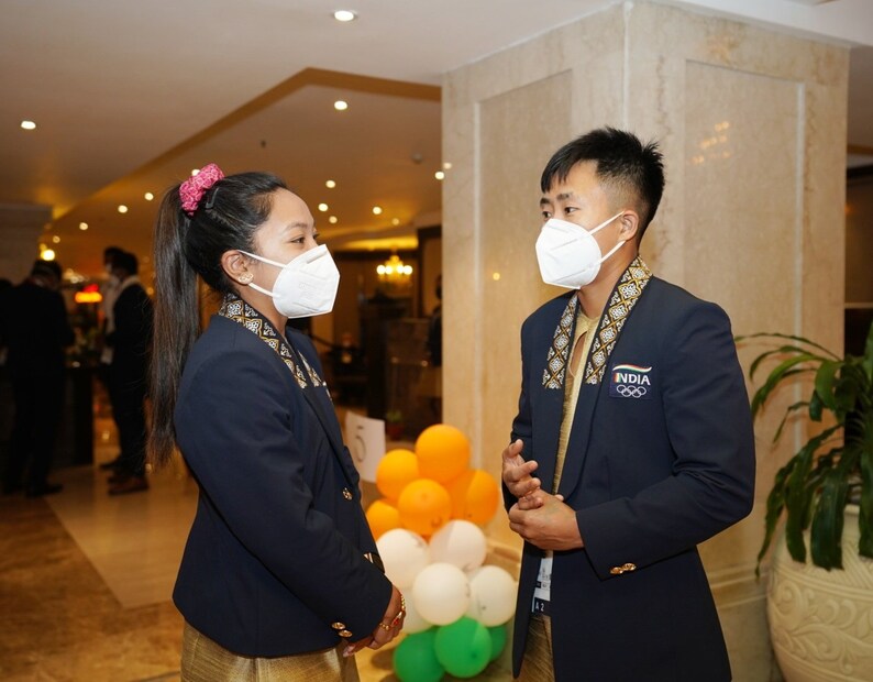 Weightlifter Mirabai Chanu and Judoka Sushila Devi