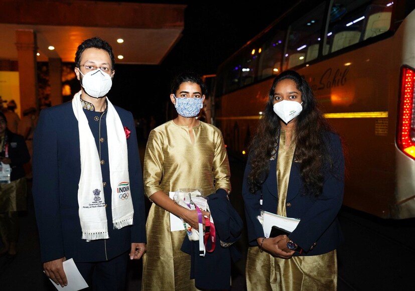 Indian shooters Abhishek Verma, Anjum Moudgil and Elavvenil Valarivan