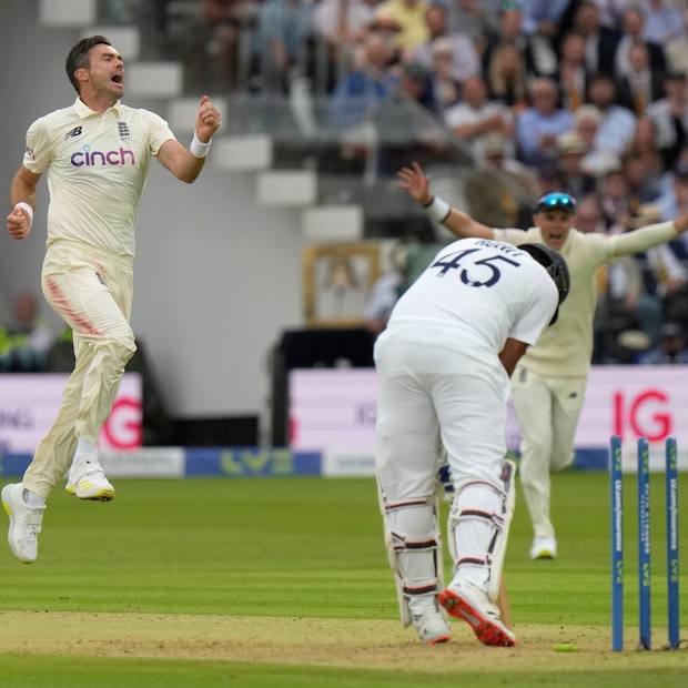 James Anderson took a fifer to help England dismiss India for 364, on day two. 