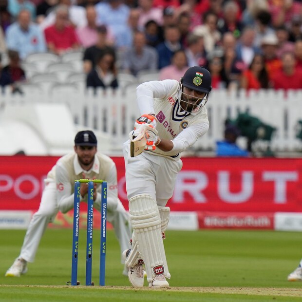 Ravindra Jadeja scored a crucial 40 in the first innings on day two after India lost quick wickets. 