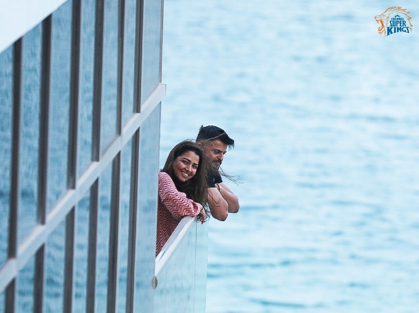 Suresh Raina enjoys the view with his wife. (Twitter)