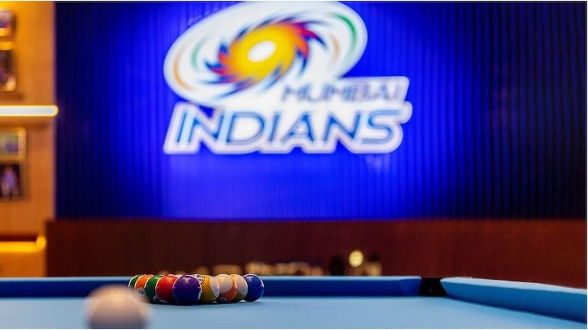 mi ipl champions team room pool table