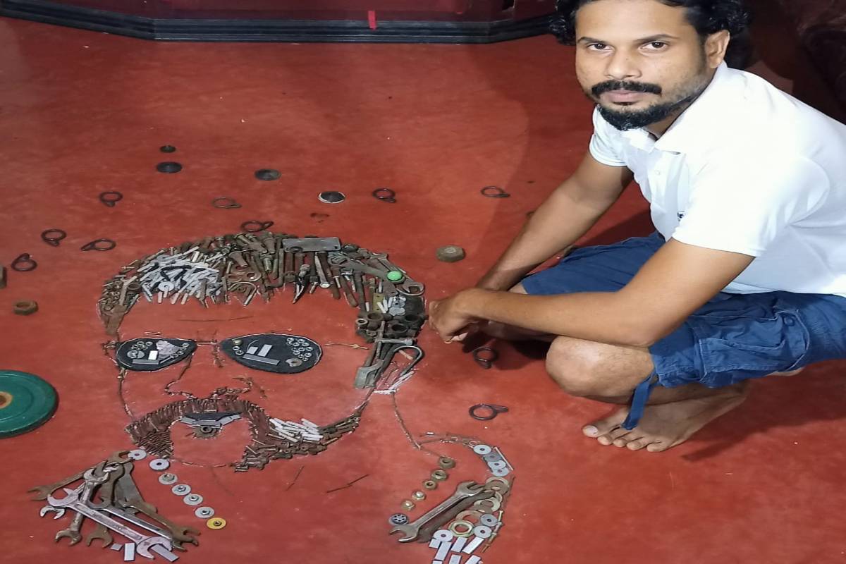സ്‌പെയര്‍ പാട്‌സില്‍ 'ഷാജി പാപ്പന്‍'; കൊളാഷുമായി ചിത്രകലാ ആധ്യാപകന്‍