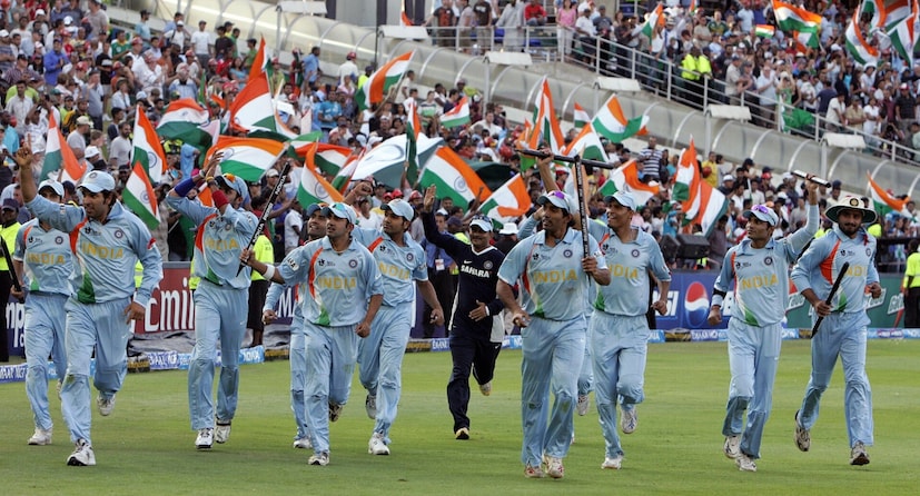 India won the toss and elected to bat first in the final, with Gautam Gambhir’s fine knock of 75 guiding India to 158, which didn’t look like a match-winning total by any stretch of the imagination. Umar Gul was the wrecker-in-chief for Pakistan, taking three wickets. (Image: Twitter/ICC)