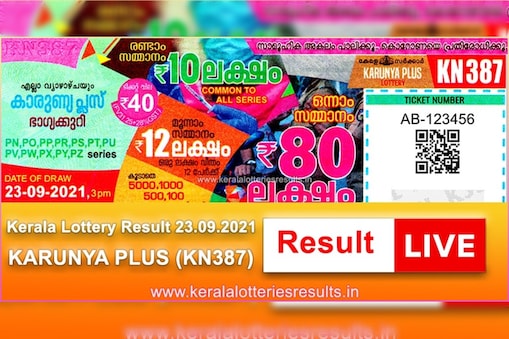 karunya plus kn-387 kerala lottery result