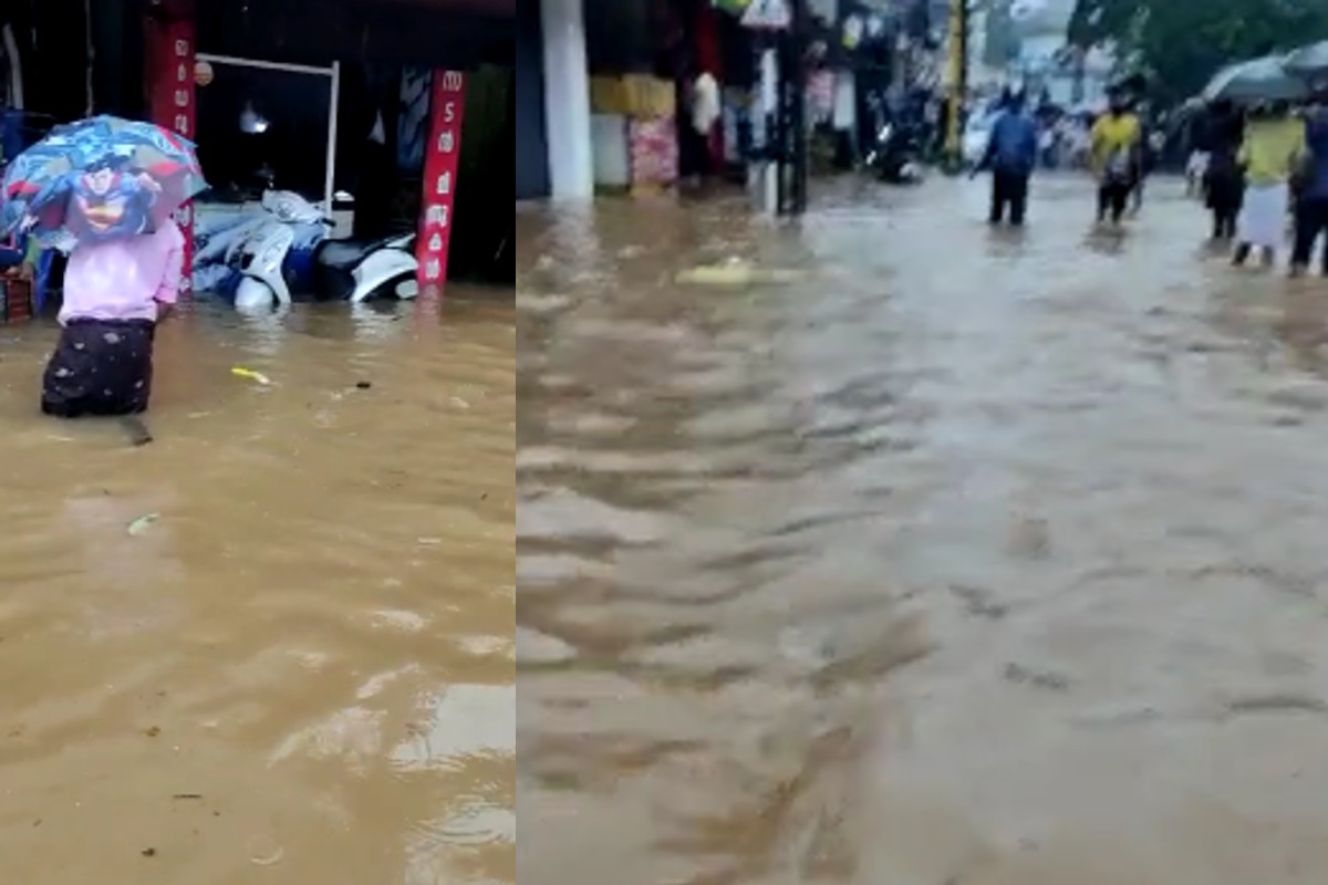 കാഞ്ഞിരപ്പള്ളി ടൗൺ വെള്ളത്തിലായി; എരുമേലി, മുണ്ടക്കയം ഭാഗത്തേക്കുള്ള യാത്ര നിരോധിച്ചു