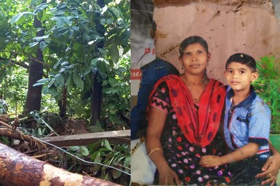 സോണിയും അലനും മാത്രം അടങ്ങിയ കുടുംബ ഫോട്ടോയുടെ കീറിയ ഭാഗം
