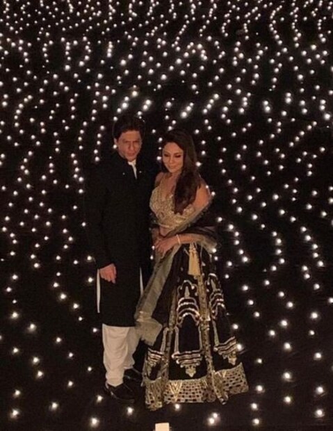 Gauri and Shah Rukh have been married for decades now and it is still going strong. Their pictures together are loved immensely by fans. They both are dazzling in stylish traditional outfits with a lit-up background that looks like stars shining. (Image: Instagram)