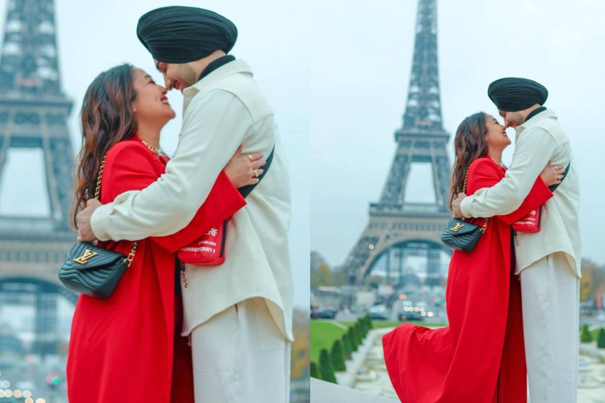 ഐഫില്‍ ടവറിന് മുന്നില്‍ പ്രണയം നുകര്‍ന്ന് നേഹ കക്കറും രോഹന്‍പ്രീത് സിങ്ങും; ചിത്രങ്ങള്‍