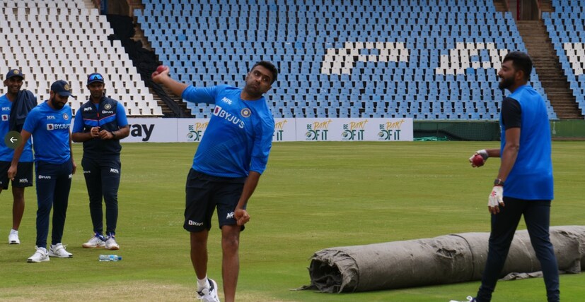 Ravichandran Ashwin sweating it during India's training session in Centurion