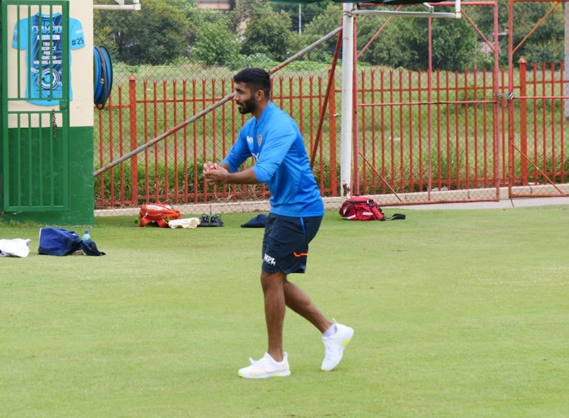 Jasprit Bumrah in action Cheteshwar Pujara during India's training session in Centurion