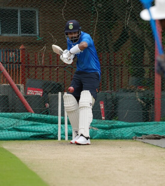 Vice-captain for the series, KL Rahul practicing in nets ahead of first Test