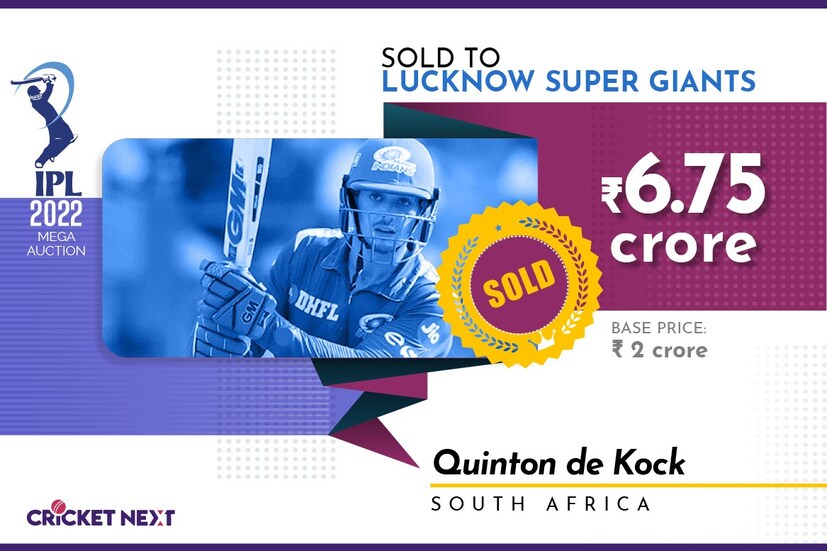  <strong>ക്വിന്റൺ ഡി കോക്- ലഖ്നൗ സൂപ്പർ ജെയ്ന്റ്സ് (6.75 കോടി)</strong>