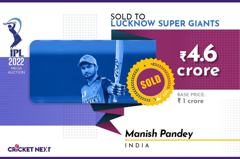  <strong>മനീഷ് പാണ്ഡേ- ലഖ്നൗ സൂപ്പർ ജെയ്ന്റ്സ് (4.6 കോടി)</strong>