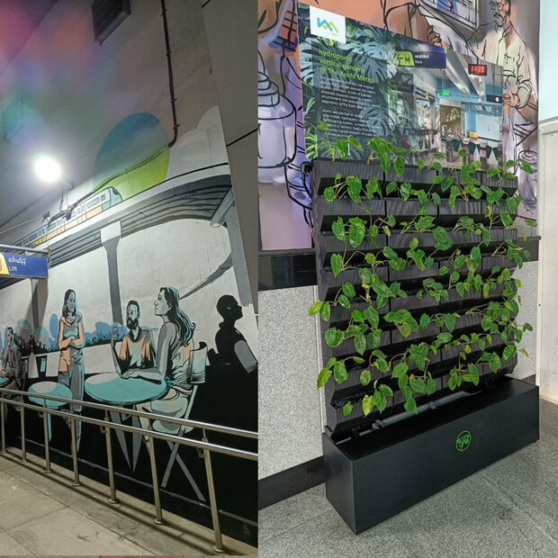  എം.ജി റോഡ് സ്റ്റേഷനിലെ ചുവരുകളില്‍ മഹാത്മാ ഗാന്ധിയുടെ ജീവിതത്തിലെ വിവിധ ഏടുകളുടെ ദൃശ്യാവിഷ്‌കാരമുണ്ട്. പടികള്‍ കയറുമ്പോള്‍ സംഗീതം പൊഴിക്കുന്ന മ്യൂസിക്കല്‍ സ്റ്റെയര്‍, ചവിട്ടി പ്രവര്‍ത്തിപ്പിക്കാവുന്നെൈ മബൈല്‍ ചാര്‍ജിംഗ് സംവിധാനം, കുട്ടികള്‍ക്കുള്ള ആകര്‍ഷകമായ ഗെയിമുകള്‍ ഉള്‍പ്പെടുത്തിയ ഗെയിമിംഗ് സോണ്‍, കൊച്ചി മെട്രോയുടെ വളര്‍ച്ചയും വികാസവും വിവരിക്കുന്ന ചെറു മ്യൂസിയം തുടങ്ങിയവയും എം.ജി റോഡ് സ്റ്റേഷനെ വേറിട്ട് നിര്‍ത്തുന്നു.