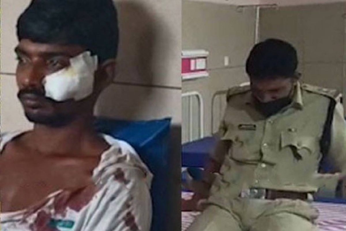 പിടികൂടാനെത്തിയ പോലീസുകാരന്റെ കഴുത്തില്‍ കത്തിവെച്ചു; എസ് ഐ തോക്കെടുത്തു