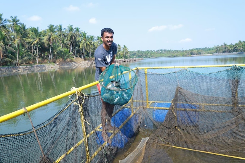  മൂന്നര വർഷം കൊണ്ടാണ് ദിനിൽ കൂടമത്സ്യ കൃഷിയിൽ മികവ് തെളിയിച്ചത്. കൊച്ചി ആസ്ഥാനമായ കേന്ദ്ര സമുദ്രമത്സ്യ ഗവേഷണ സ്ഥാപനത്തിന്റെ (സിഎംഎഫ്ആർഐ) പിന്തുണയോടെയായിരുന്നു സംരഭം. അഞ്ചരകണ്ടി പുഴയിൽ ഏഴ് കൂടുകളിലായി 7000 കരിമീൻ കുഞ്ഞുങ്ങളെയാണ് ഇരുപത്തിയെട്ടുകാരനായ ദിനിൽ വളർത്തുന്നത്.