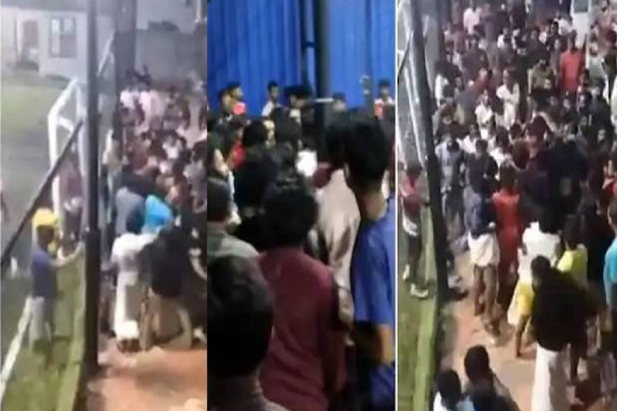 ടർഫ് ഫുട്ബാൾ മത്സരത്തിനിടെ ചേരിതിരിഞ്ഞ് ഏറ്റുമുട്ടി കാണികൾ