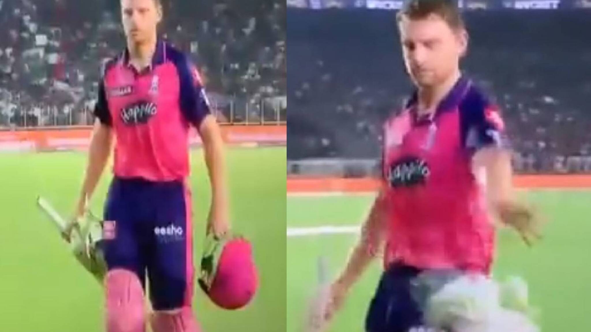 Jos Buttler | അപ്രതീക്ഷിത പുറത്താകലില്‍ നിരാശ, അമര്‍ഷം; ഹെല്‍മെറ്റും ഗ്ലൗസും വലിച്ചെറിഞ്ഞ് ബട്ട്‌ലര്‍ - വീഡിയോ