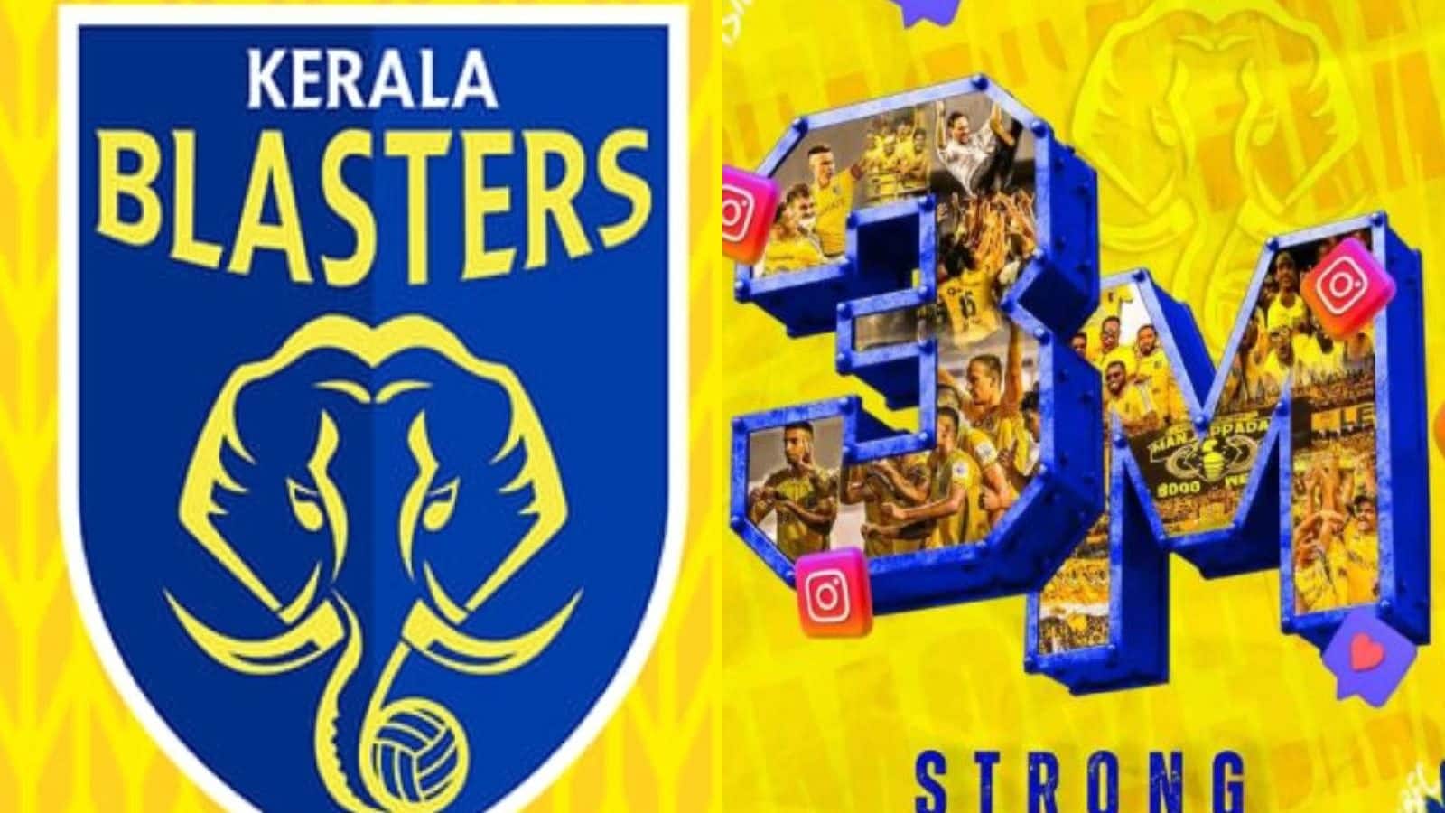Kerala Blasters FC Horn jump on Instagram; Kerala Blasters with 3