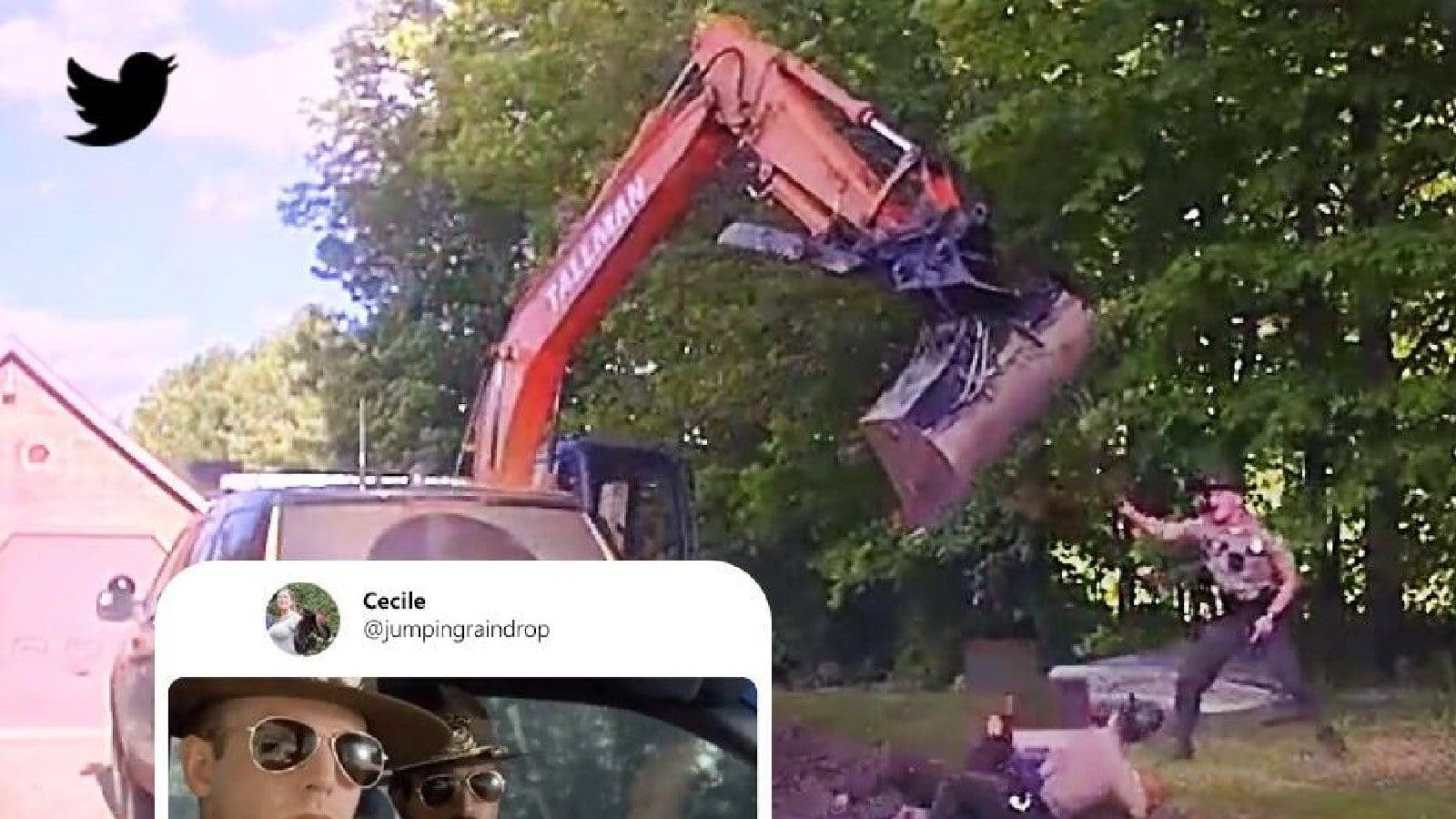 Viral Parents use bulldozer to prevent son's arrest; The video went