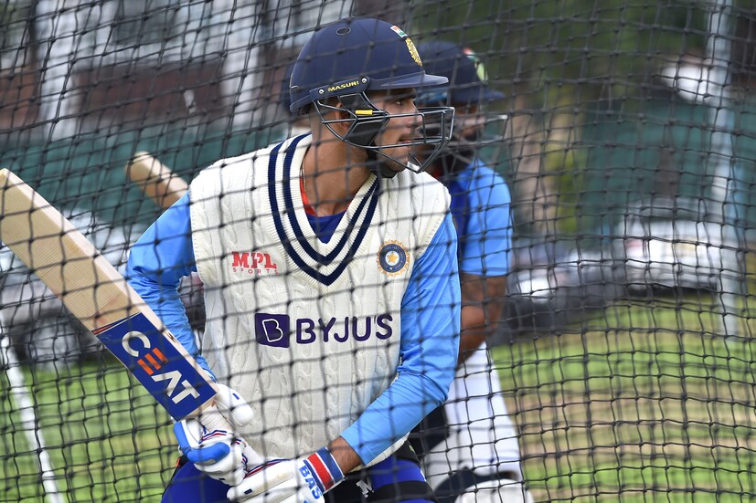 India's Shubman Gill batted in the nets during a training session ahead of the fifth Test.