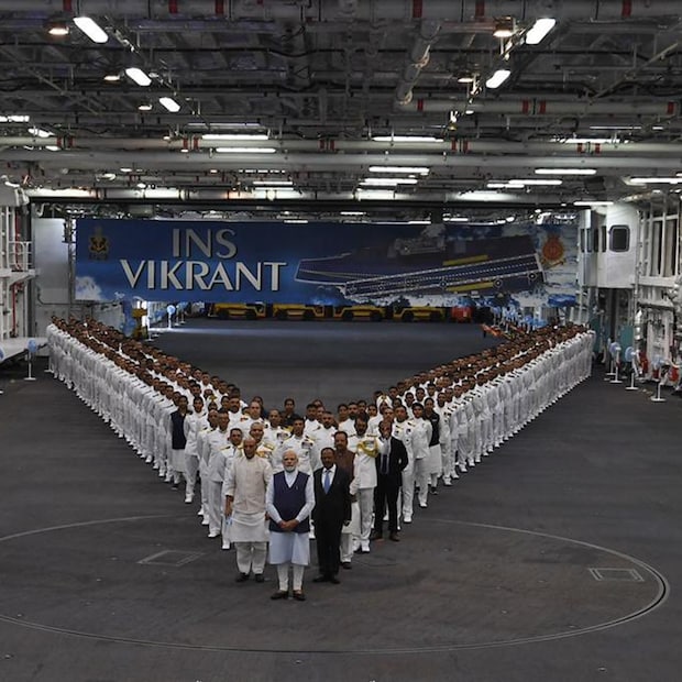 Prime Minister Narendra Modi who also unveiled a new Naval Ensign inspired by Chhatrapati Shivaji Maharaj said the country has taken off a burden of slavery. (Twitter Image)