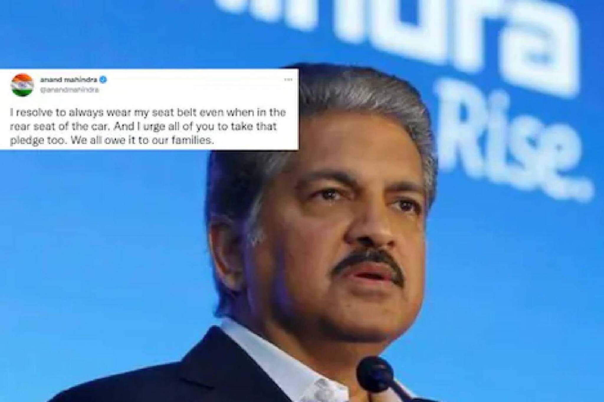 സൈറസ് മിസ്ത്രിയുടെ അപകടമരണം ; പിൻസീറ്റിൽ സീറ്റ് ബെൽറ്റ് ധരിക്കുമെന്ന് പ്രതിജ്ഞയെടുത്ത് ആനന്ദ് മഹീന്ദ്ര