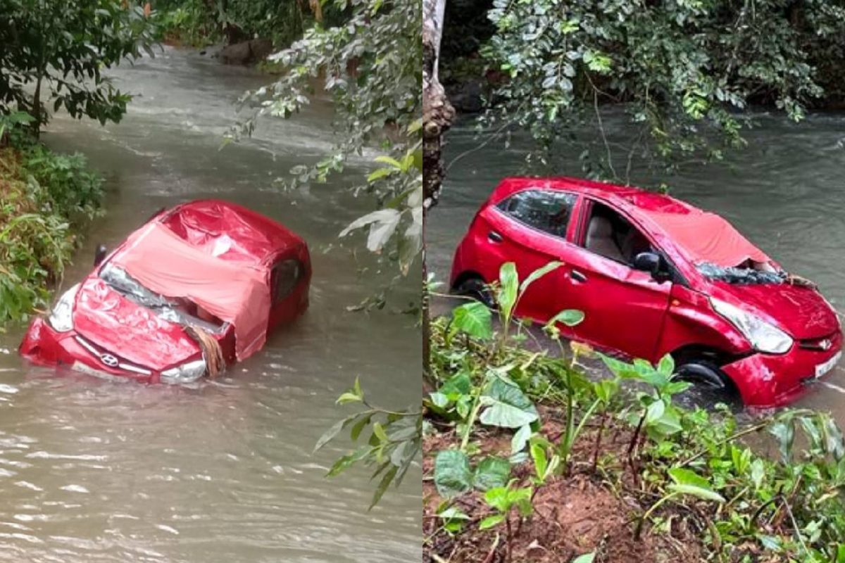 കോട്ടയം തിടനാട് തോട്ടിലേക്ക് മറിഞ്ഞ കാര്‍ മലവെളളത്തിൽ ഒലിച്ചു പോയി ഒരാൾ മരിച്ചു