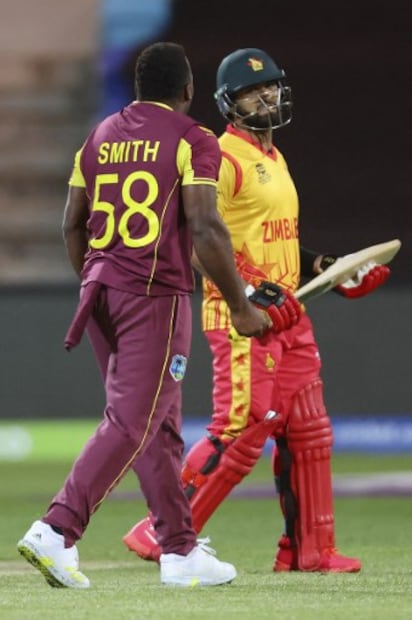The turning point of the match came when an in-form Raza mistimed his slap over the off-side to mid-off moving to his left off Odean Smith in the eighth over.