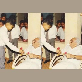 ലീഡർക്ക് റോസാപ്പൂ നീട്ടുന്ന മിടുക്കൻ; ഇന്ന് മലയാളത്തിന്റെ പ്രിയ യുവനായകൻ