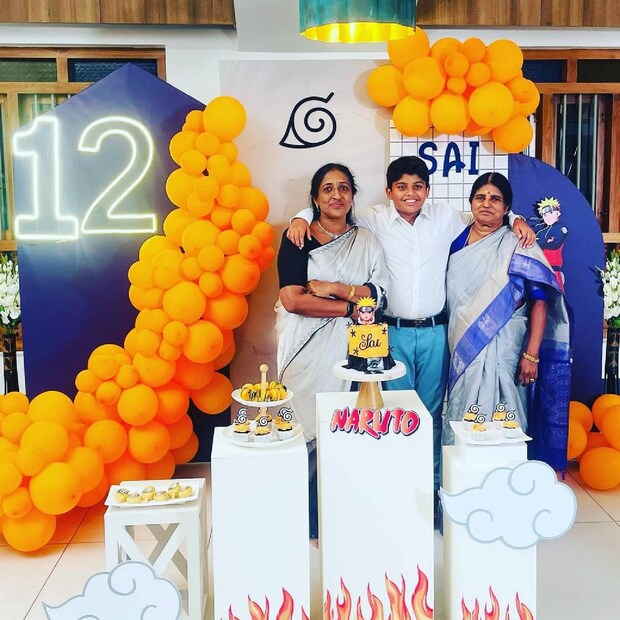  നാരുട്ടോ തീം ആണ് സായ് കൃഷ്ണയുടെ പിറന്നാൾ കേക്കിലും ആഘോഷത്തിലും നിറഞ്ഞുനിന്നത്