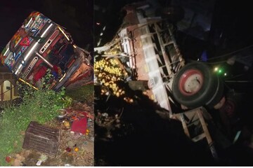 താമരശ്ശേരി ചുരത്തിൽ നാരങ്ങയുമായി വന്ന ലോറി ജുമാ മസ്ജിദിന് മുകളിലേക്ക് മറിഞ്ഞു താമരശ്ശേരി ചുരത്തിൽ നാരങ്ങയുമായി വന്ന ലോറി ജുമാ മസ്ജിദിന് മുകളിലേക്ക് മറിഞ്ഞു
