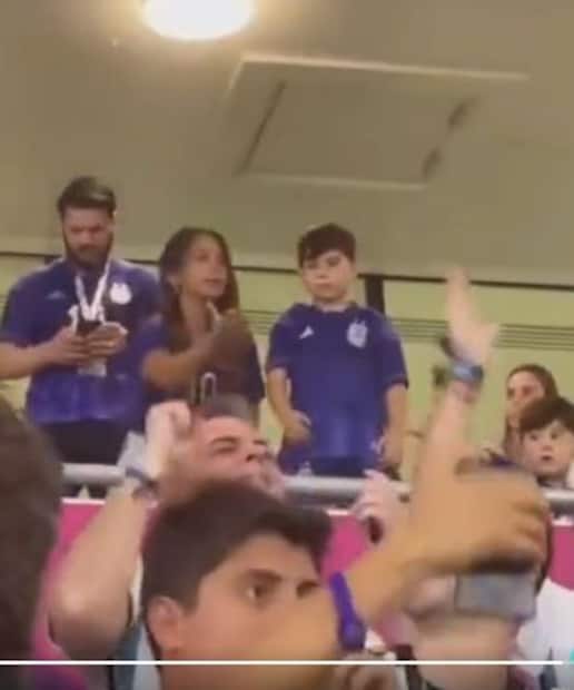 Messi, Messi son, Messi son throwing chew gum, Messi son  Viral Video, Fifa World cup 2022, World cup football 2022, Argentina, Antonela Roccuzzo, മെസി, മെസിയുടെ മകൻ, മെസിയുടെ മകൻ വൈറൽ വീഡിയോ, അർജന്‍റീന, ഫിഫ ലോകകപ്പ്, ലോകകപ്പ് ഫുട്ബോൾ 2022