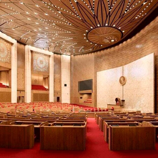 The concept pictures of the Lok Sabha of the new Parliament building (PTI Photo) 