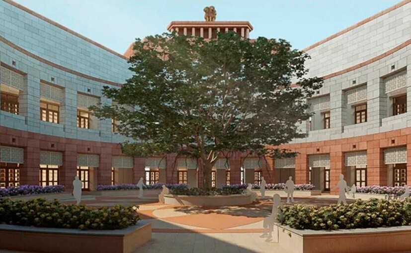 Exterior of the new Sansad Bhavan (Parliament building) under Central Vista Project. (PTI Photo)