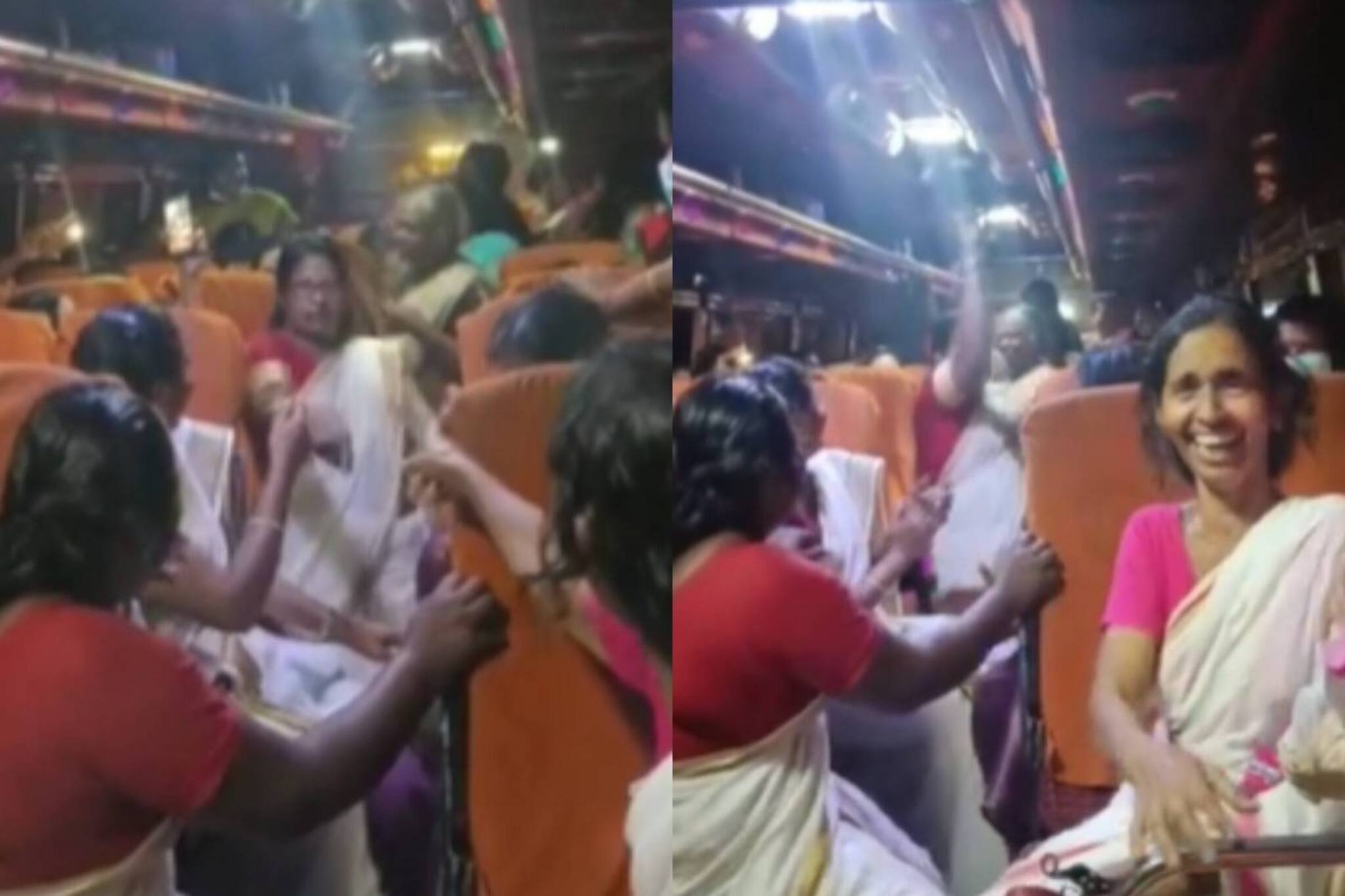 ടൂറിസ്റ്റ് ബസിൽ കേരള സാരിയും ചുറ്റി അടിപൊളി ഡാൻസ്; വീഡിയോ തരംഗമാവുന്നു